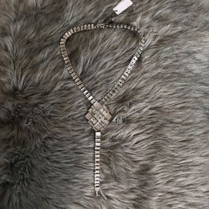 Baguette Glass Stone Lariat Necklace